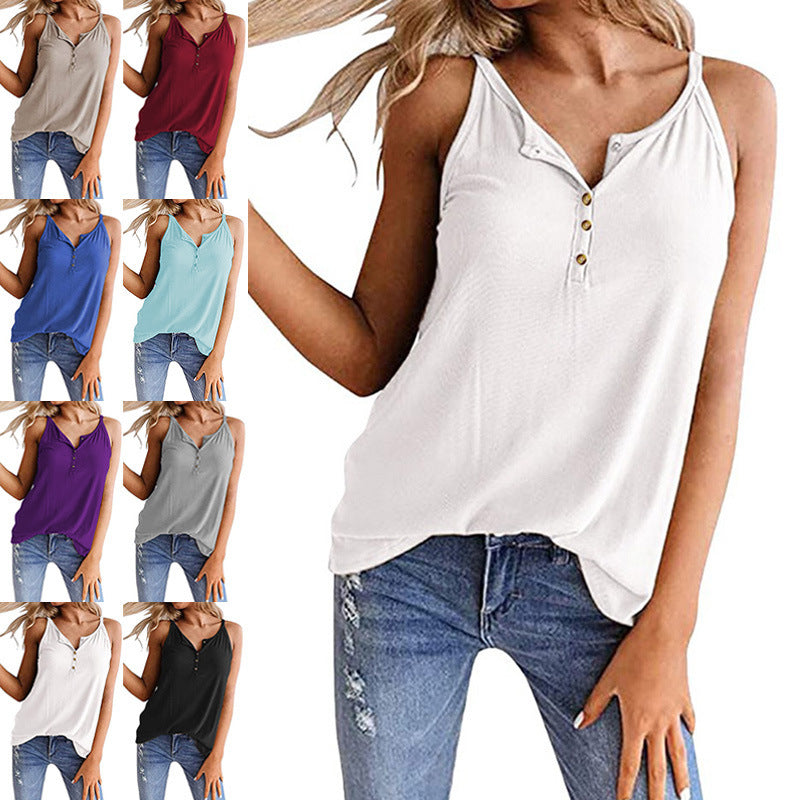 Sling Solid Color Sleeveless Ladies Vest