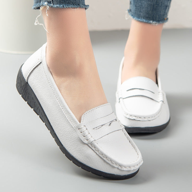 Nurse Shoes Casual Flat Heel Gommino Tendon Sole