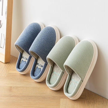 Autumn New Linen Women's Four Seasons Home Indoor Platform Slippers