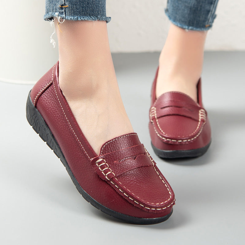 Nurse Shoes Casual Flat Heel Gommino Tendon Sole